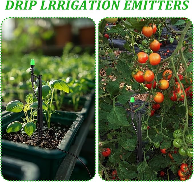 50 Pcs 12.8" Irrigation Drip Support Stakes 1/4 Inch Drip Irrigation Stakes for 1/4 Inch Drip Irrigation Tubing Hose Holder Drip Irrigation Support Stakes for Gardens Irrigation Supplies