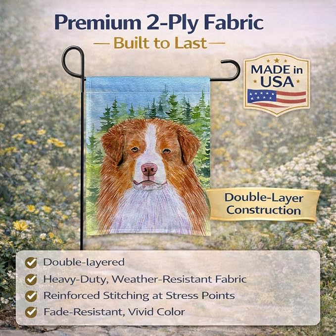 Caroline's Treasures SS8317GF Australian Shepherd Garden Flag Mailbox Flag Decorative Yard Flag Banner Outside Patio Artwork Yard Flower Beds, Garden Size, Multicolor