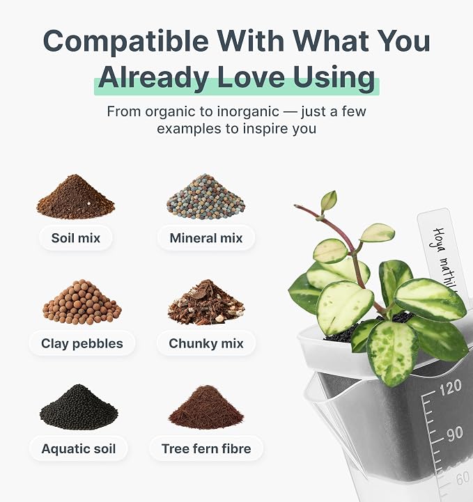 12 Pack 2" Mini Self Watering Pots for Indoor Plants,Small Clear Plastic Planters,Alocasia Corm Propagation,African Violet,Cutting,Seeding,Water Level Indicator,Drainage Hole,12 Plant Label