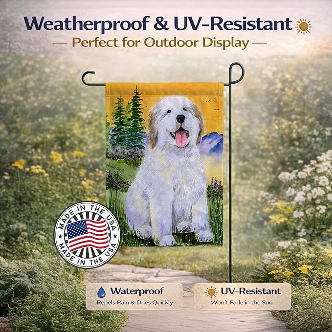 Caroline's Treasures SS8469GF Great Pyrenees Garden Flag Mailbox Flag Decorative Yard Flag Banner Outside Patio Artwork Yard Flower Beds, Garden Size, Multicolor