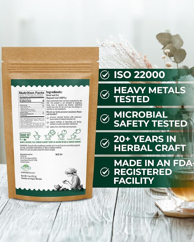 4 Oz. Dried Mugwort Tea Mugwort Herb Dried Tea (Artemisia Vulgaris L.) - 113g Artemisa