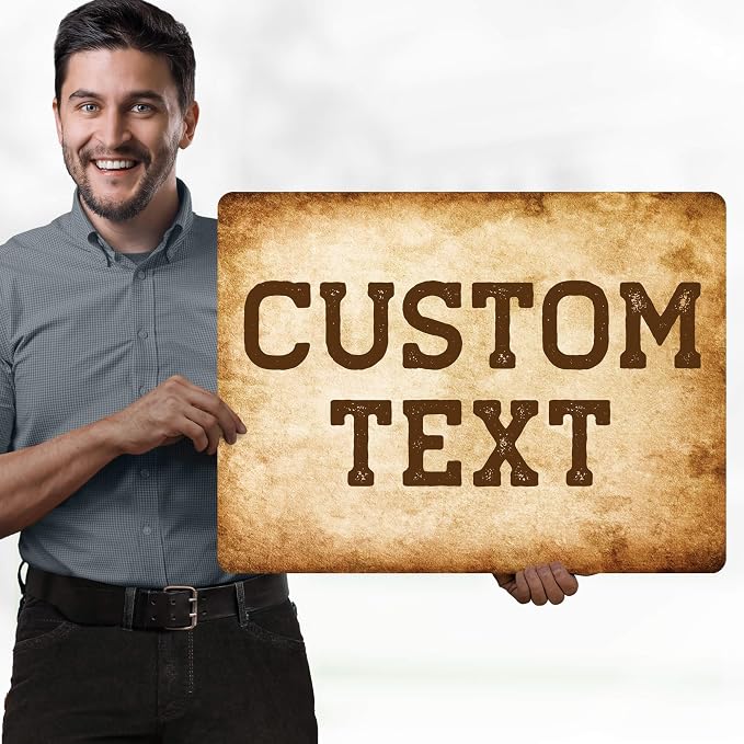 Custom Sign, Custom Street Sign, 11 Font Colors, 13 Font Styles, 4 Hole Options, 22 Sizes, 18x24 Inches, Rust Free DiBound, Fade Resistant, Made in USA by My Sign Center (Vintage)