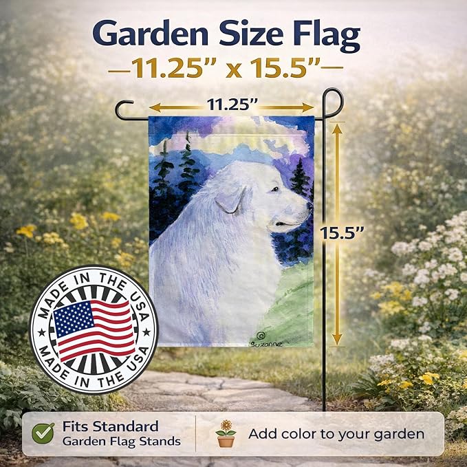 Caroline's Treasures SS8980GF Great Pyrenees Garden Flag Mailbox Flag Decorative Yard Flag Banner Outside Patio Artwork Yard Flower Beds, Garden Size, Multicolor