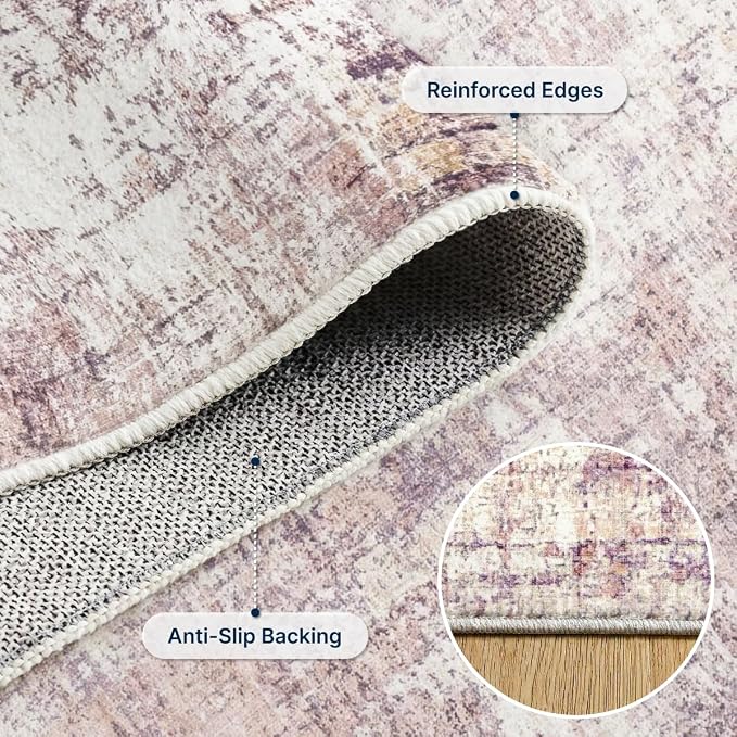 8x10 Area Rugs Washable Abstract Rug for Living Room Bedroom | Non Slip Soft Carpets Indoor Floor Stain Resistant Large Carpet for Bedroom Dining Room Farmhouse Nursery Office