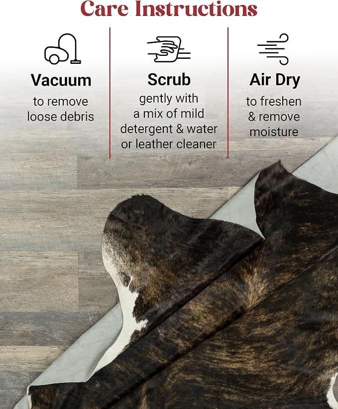 HIDES BAZAAR Dark Brown Brindle Cowhide Rug 6x8 ft, Real Hair on Hide Rug | Dark chocolate brown brindle stripes. Genuine hair on hide tanned soft, one of one cow skin anchor for cabin or modern homes