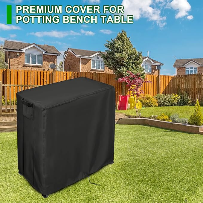32 Inch Outdoor Potting Bench Cover for Patio Garden Cabinet with Storage | 32x19x36,Waterproof Dustproof Heavy Duty Oxford Fabric,for Woodnatrl Potting Table/ Gardening Wood workstation