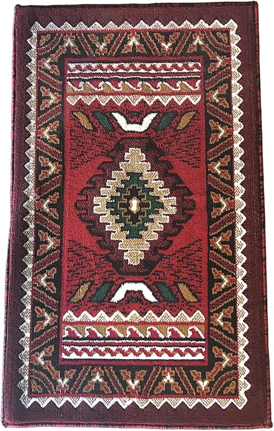 YHSF South West Native American Area Tribal Rug - Red, 2' x 3'4" | Easy-Clean, Soft & Durable Tribal Rug for Living Room, Bedroom, Kitchen & More - Stain-Proof Runner for Home Decor