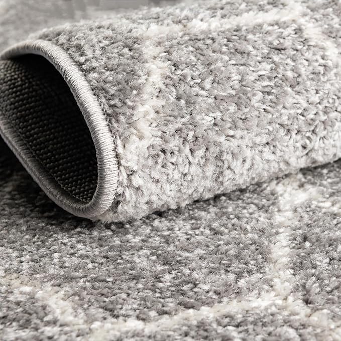 Unique Loom Trellis Frieze Collection Area Rug - Geometric (2' x 10' Runner, Light Gray/ Ivory)