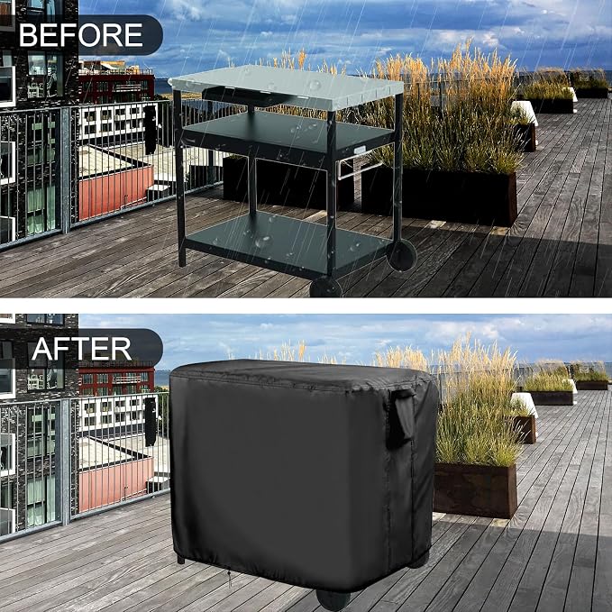 Outdoor Prep Table Cover for Expert Grill Outdoor Food Prep Cart, 46inch BBQ Grill Cart Cover Waterproof Buffet Grill Table Bar Tool Carts Covers - 46"Lx25"Wx40"H, Black