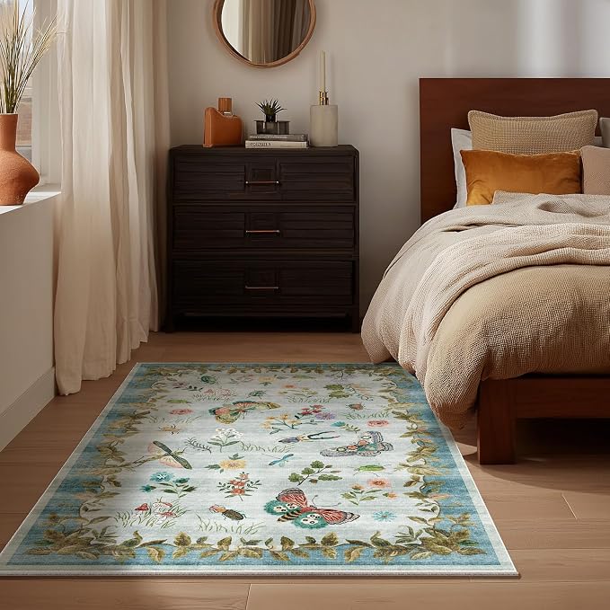 2x3 Washable Throw Rugs for Entryway: Door Mat Indoor Entrance Small Area Rug Non-Slip Low Pile Soft Kitchen Rug for Front Door Indoor Entrance Bedside Entry Kids Room