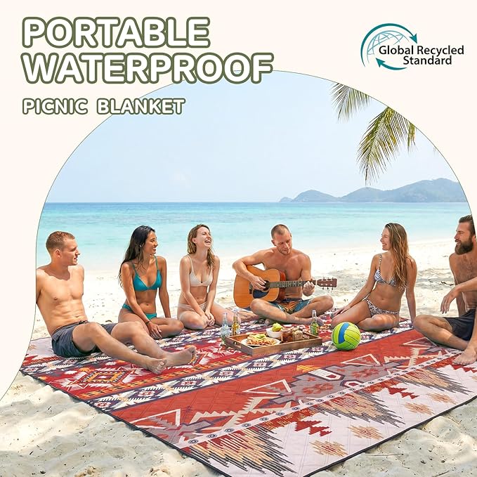 Waterproof Picnic Blanket Outdoor Camping Beach Mat Outside Rug Tent Floor Carpet Extra Large Foldable Sandproof Car Essential Roadtrip Gadget Rv Accessories Glamping Gear Must Haves Hiking Stuff Gift