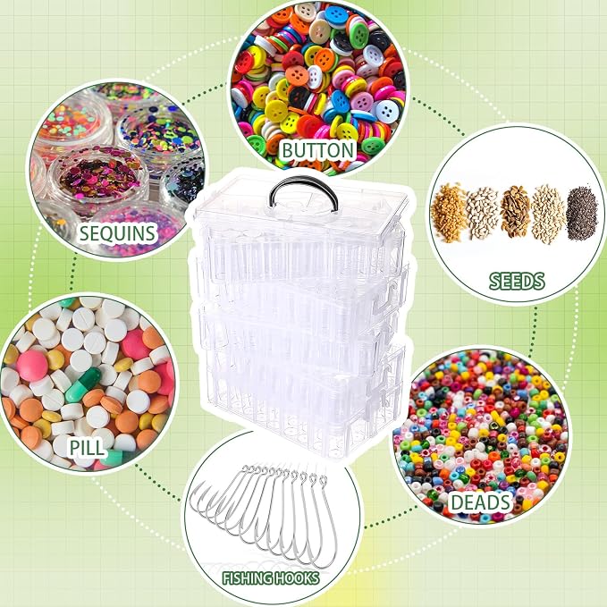 Willinglong 5 Tier Diamond Painting Storage Containers with 260 Grids Diamond Art Storage Bead Organizer Painting Accessories DIY Jewelry Craft