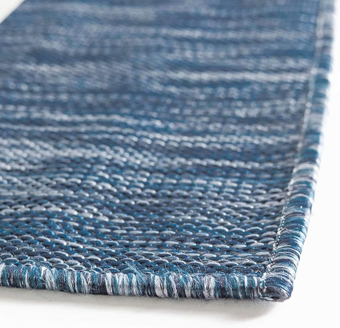 Unique Loom Jill Zarin Outdoor Collection Area Rug - Anguilla (6' 1'' x 9' Rectangle, Blue/ Ivory)