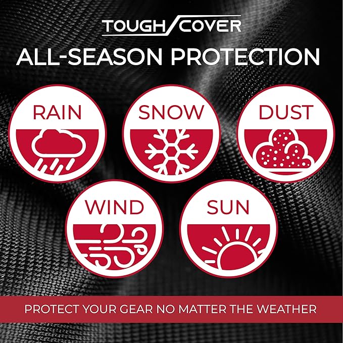 Tough Cover 600D Snow Blower Cover - Standard, Xtreme Black, Heavy Duty Waterproof Protection for Gas Snow Blowers, Oversized Dust Cover & UV Protection, Universal Fit for Plow Machine & Lawn Mower