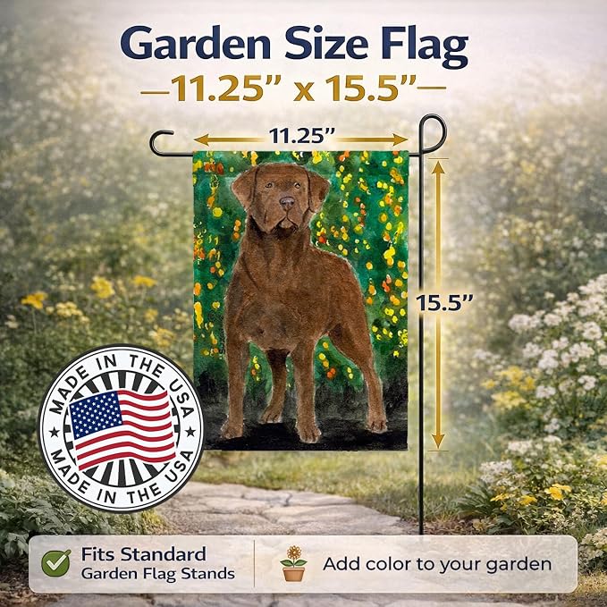 Caroline's Treasures SS8969GF Chesapeake Bay Retriever Garden Flag Mailbox Flag Decorative Yard Flag Banner Outside Patio Artwork Yard Flower Beds, Garden Size, Multicolor