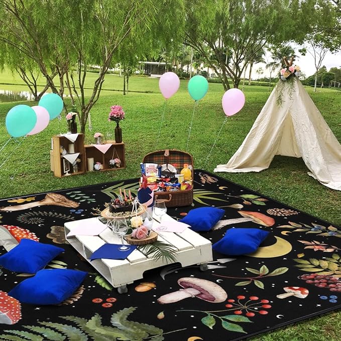 Supfitness Extra Large Picnic Blankets Waterproof Foldable (80 "x 80") Beach Blanket Waterproof Sandproof,3-Layer Thicking Mat Outdoor Packable Camping Blanket