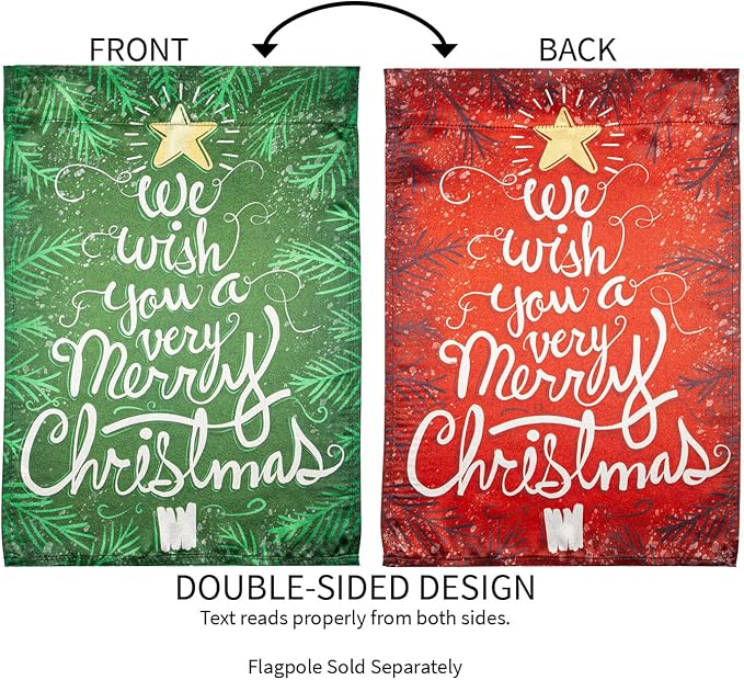 We Wish You a Merry Christmas Lustre Reversible Garden Flag