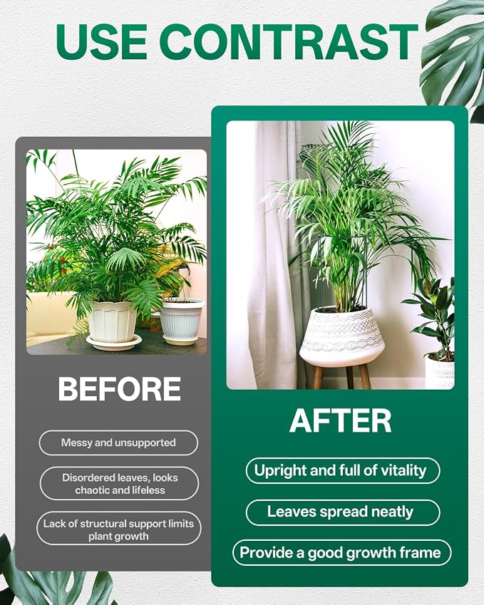 Breeze Touch 8 Pack Plant Support Stakes, 32 Inch Plant Stakes for Outdoor Plants, Peony Cage with 15 Pcs Green Lables, Peony Cages and Supports, Peonies Support Cages Flower Stakes for Plants