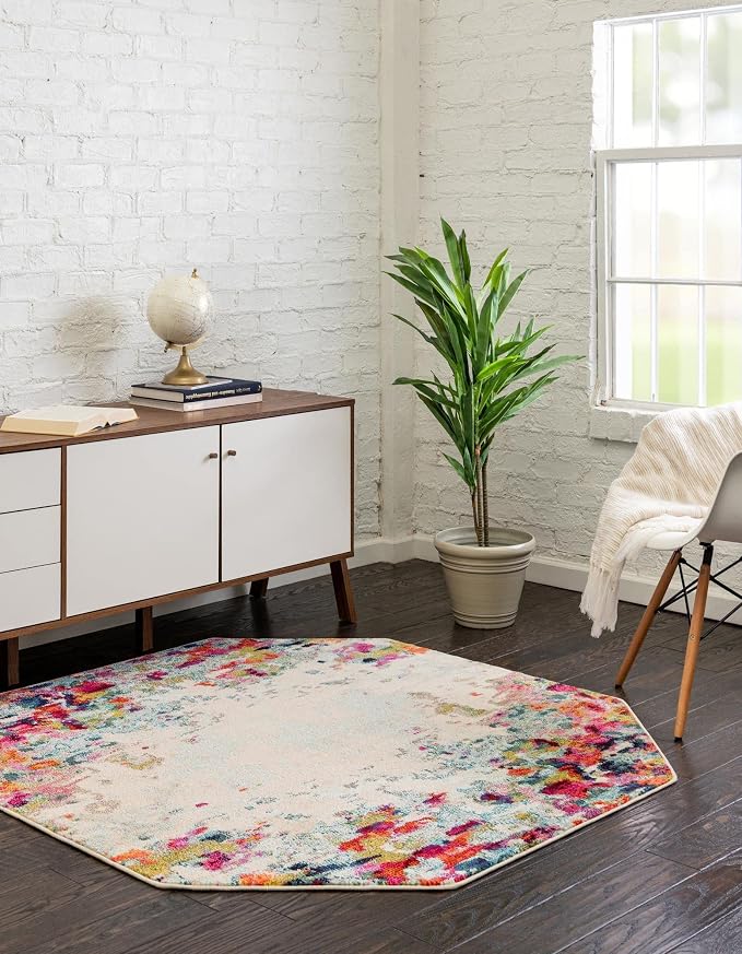Unique Loom Chromatic Collection Area Rug - Joyous (5' Octagon Multi/Blue)