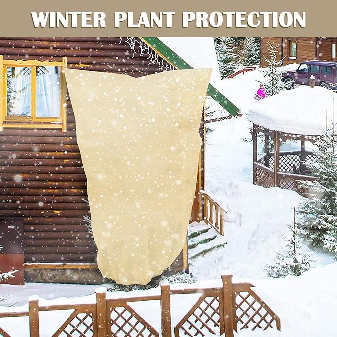 Plant Covers Freeze Protection, Winter Frost Cloths 2.8oz/yd² with Zipper and Drawstring, Garden Cover Protective Blankets for Outdoor Plants Fruit Palm Olive Trees (31in*39in 2pc)