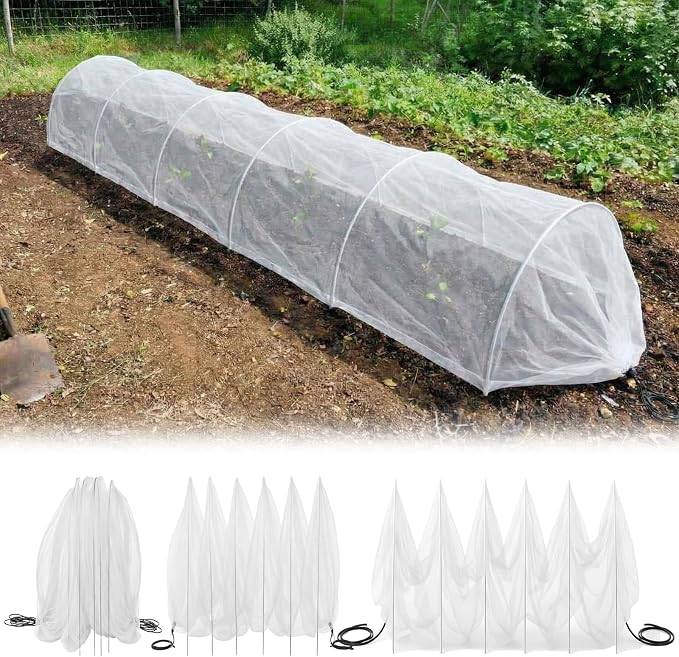 1 Pcs 18 x 118 inch Mesh Garden Greenhouse Tunnel Netting Protection Netting Pest Barrier Vegetable Plant Ultra Fine Mesh Cover Fruit Flowers Row Cover for Raised Beds Garden Greenhouse