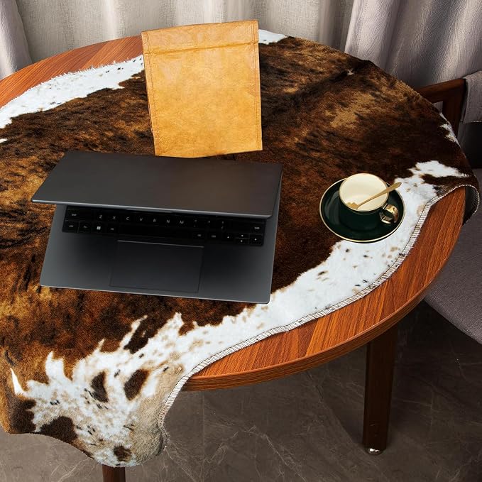 MACEVIA Faux Cowhide Rug Cute Cow Print Rugs Animal Area Carpet Western Decor for Bedroom Non-Slip 43.3" L x 29.5" W(3.6ft x 2.4ft)