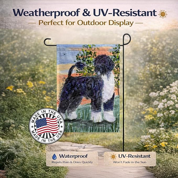 Caroline's Treasures SS8855GF Portuguese Water Dog Garden Flag Mailbox Flag Decorative Yard Flag Banner Outside Patio Artwork Yard Flower Beds, Garden Size, Multicolor