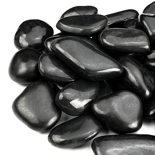 4lb Black River Rocks for Plants, 1-3 Inch Pebbles for Indoor Plants, Polished Garden Rocks Outdoor Landscaping, Decorative Stones for Vases, Succulents, Aquarium, Walkways