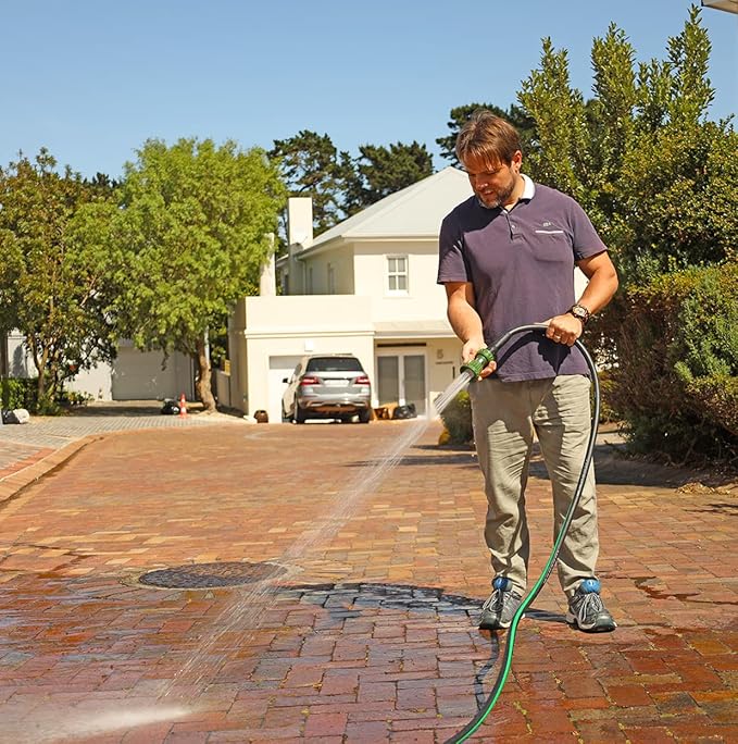 Hybrid Garden Hose 5/8 IN. x 50 FT, Heavy Duty, Lightweight, Flexible with Rotatable Grip Handle and Solid Brass Fittings