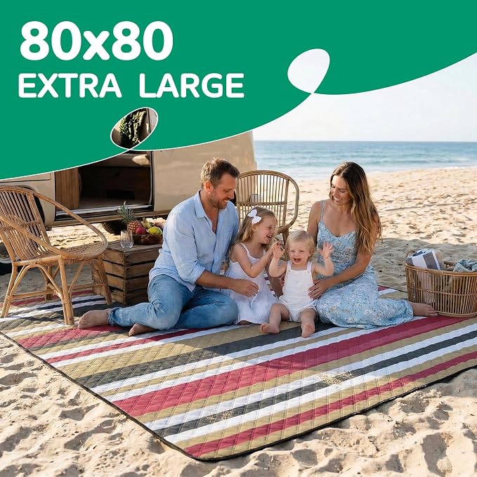 Waterproof Beach Blanket Picnic Outdoor Camping Mat Rug Christmas Xmas Birthday Cool Practical Gift Mother Day Mom Big Sister Law Bestie Best Aunt Hostess Regalos de Navidad Para Mujer Mama Abuela