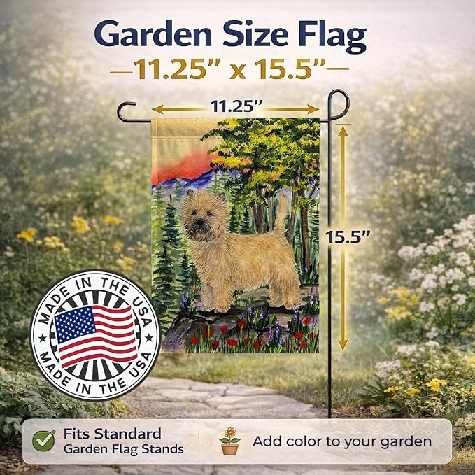 Caroline's Treasures SS8229GF Cairn Terrier Garden Flag Mailbox Flag Decorative Yard Flag Banner Outside Patio Artwork Yard Flower Beds, Garden Size, Multicolor