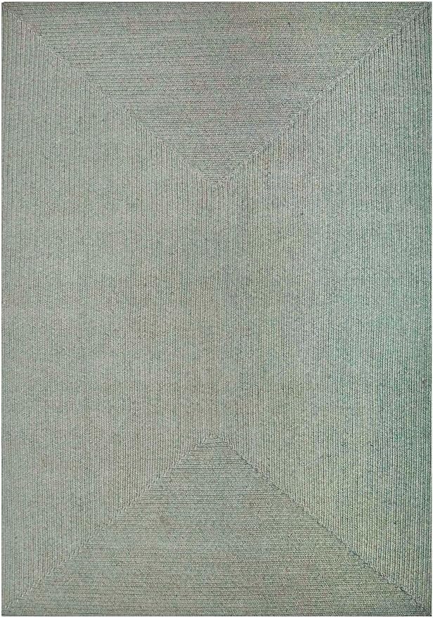 Superior Indoor Outdoor Area Rug, Handwoven Reversible Braided Home Decor for Living Room, Kitchen, Dining Room Floors, Patio, Front Porch, Deck, Modern, Boho, Farmhouse Style, 8' x 10', Fog Green