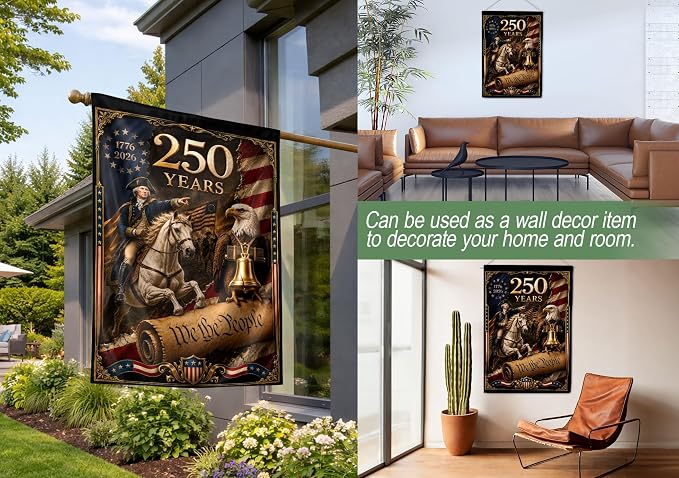 250 Years Of Freedom Flag, American Flag With Eagle, We The People Banner, Garden Flags For Outside, Two-sided Print, 250th Anniversary Patriotic Design, 250th Anniversary Usa Commemorative Flags 2 (30x40 Inch)