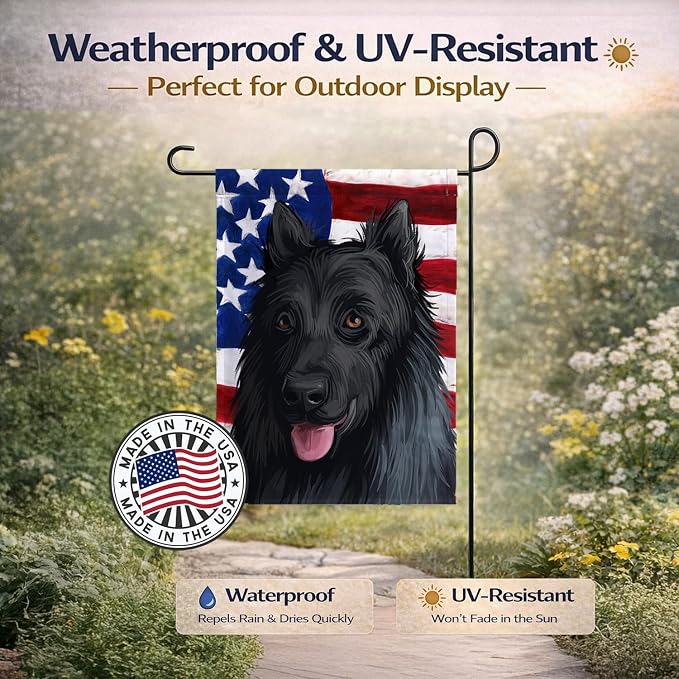 Caroline's Treasures CK6592GF King Shepherd American Flag Garden Flag Mailbox Flag Decorative Yard Flag Banner Outside Patio Artwork Yard Flower Beds, Garden Size, Multicolor