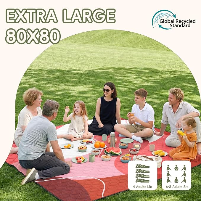 Genovega Waterproof Sandproof Beach Blanket Picnic Outdoor Camping Mat Rug Towel Oversized Extra Large Foldable Sand Free Resistant XL Giant Hawaii Honeymoon Essentials Summer Must Have Vacation Gift