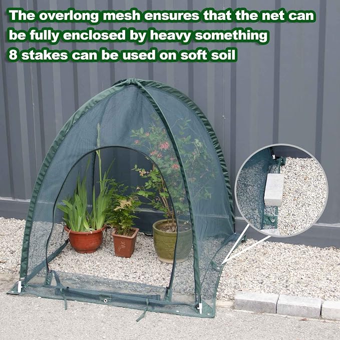Pop up Gardening Net Cover,36x36x39 inch Pack of 2,Pest Guard Cover for Vegetables Fruits Durable Plant Gardening Net, Pop-Up Chicken Pen for Small Animals Outdoor Run and Pet Enclosure