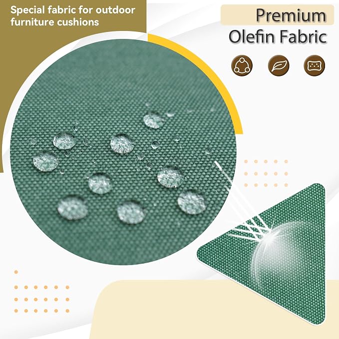 Deep Seat Patio Cushions Set 24 x 24 Inch,Olefin Fabric Outdoor Seat Cushion,Patio Furniture Cushions with Removable Cover,Rain-Proof and Fade Resistant Deep Seat Bottom & Back Cushion,1set