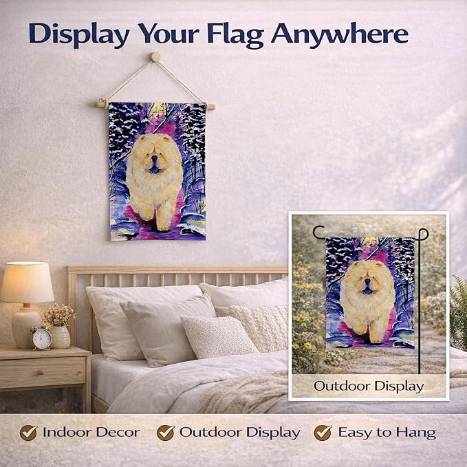 Caroline's Treasures SS1005GF Chow Chow Garden Flag Mailbox Flag Decorative Yard Flag Banner Outside Patio Artwork Yard Flower Beds, Garden Size, Multicolor