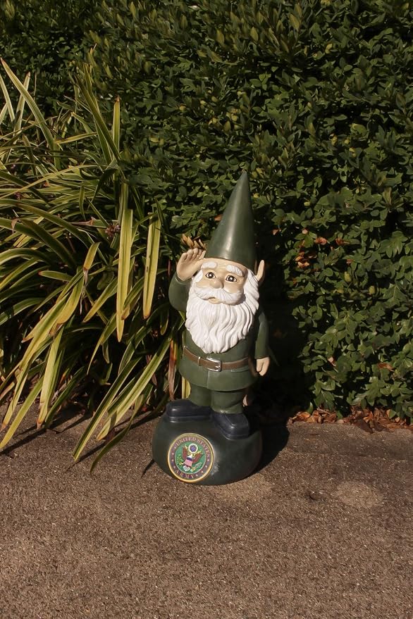 Red Carpet Studios Officially Licensed Military Garden Gnome, 13.25" Tall, United States Army