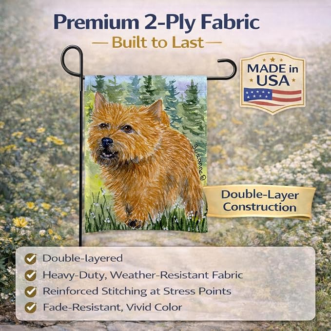 Caroline's Treasures SS8878GF Norwich Terrier Garden Flag Mailbox Flag Decorative Yard Flag Banner Outside Patio Artwork Yard Flower Beds, Garden Size, Multicolor