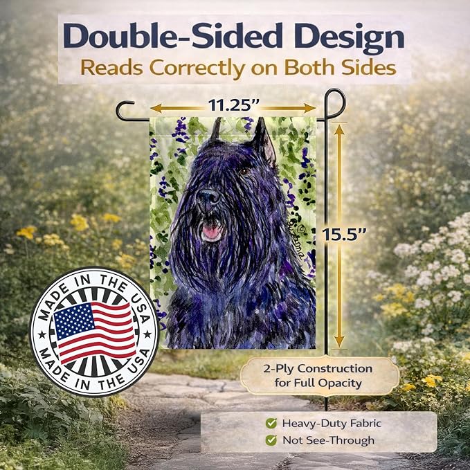 Caroline's Treasures SS8853GF Bouvier des Flandres Garden Flag Mailbox Flag Decorative Yard Flag Banner Outside Patio Artwork Yard Flower Beds, Garden Size, Multicolor