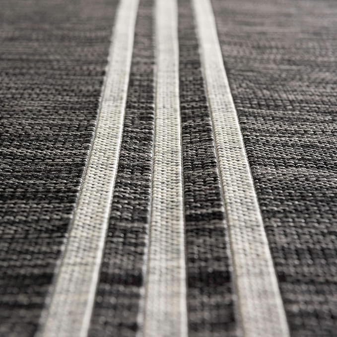 Unique Loom Outdoor Collection Area Rug - Anguilla (2' x 3' 1' Rectangle, Charcoal/ Ivory)
