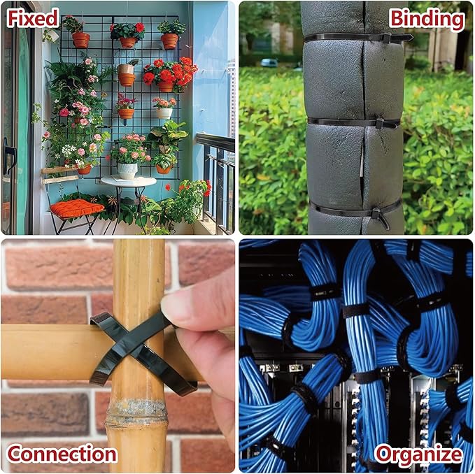Zip Ties Heavy Duty 14 inch (500 Pack), Heavy Duty Cable Ties with 120 lb Tensile Strength for Outdoor Use, Black Wire Ties, Paloka