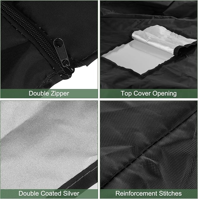 PATIKIL IBC Tote Cover 275 Gallon 420D Fabric Sunshade Waterproof Water Tank Protective Cover with Zipper for 1000L Outdoor Garden Water Ton Rain Barrel, Black (120 * 116 * 100cm)