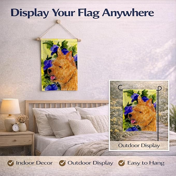Caroline's Treasures SS8421GF Norwich Terrier Garden Flag Mailbox Flag Decorative Yard Flag Banner Outside Patio Artwork Yard Flower Beds, Garden Size, Multicolor