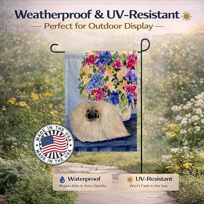 Caroline's Treasures SS8315GF Pekingese Garden Flag Mailbox Flag Decorative Yard Flag Banner Outside Patio Artwork Yard Flower Beds, Garden Size, Multicolor