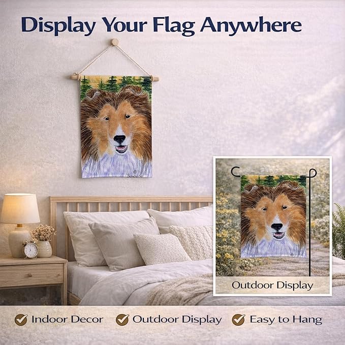 Caroline's Treasures SS8141GF Sheltie Garden Flag Mailbox Flag Decorative Yard Flag Banner Outside Patio Artwork Yard Flower Beds, Garden Size, Multicolor