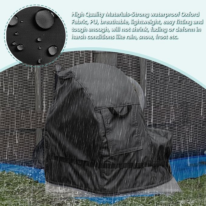 okcool Outdoor Sand Filter Pump Winter Cover,Black | Heavy Duty Waterproof UV Resistant Dust Cover Universal for Most Pool Sand Filter Equipment