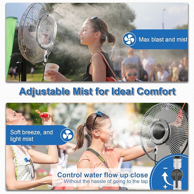 Fan Misting Kit. Fan Misters for Cooling Outdoor, Integrated Mister Ring for Outside with Water Valve, Misters for Outdoor Fan. Fit for Any Outdoor Fan. Durable, Seamless Fan Mister not Easy to Leak