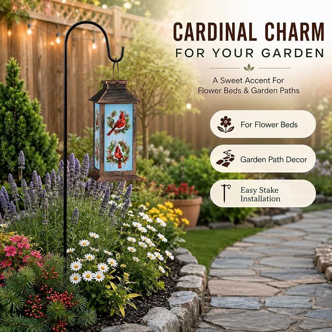 Solar Lanterns for Garden Decor, Waterproof Design Solar LED Hanging Lights for Yard, Patio, Lawn, and Porch, Gifts for Mom, Grandma(Tree Trunk)